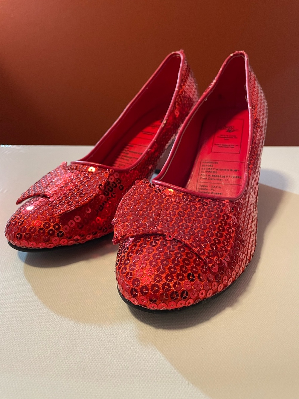 The Wizard Of Oz Women’s Secret Wishes Ruby Red Sequined Slippers Block Heel